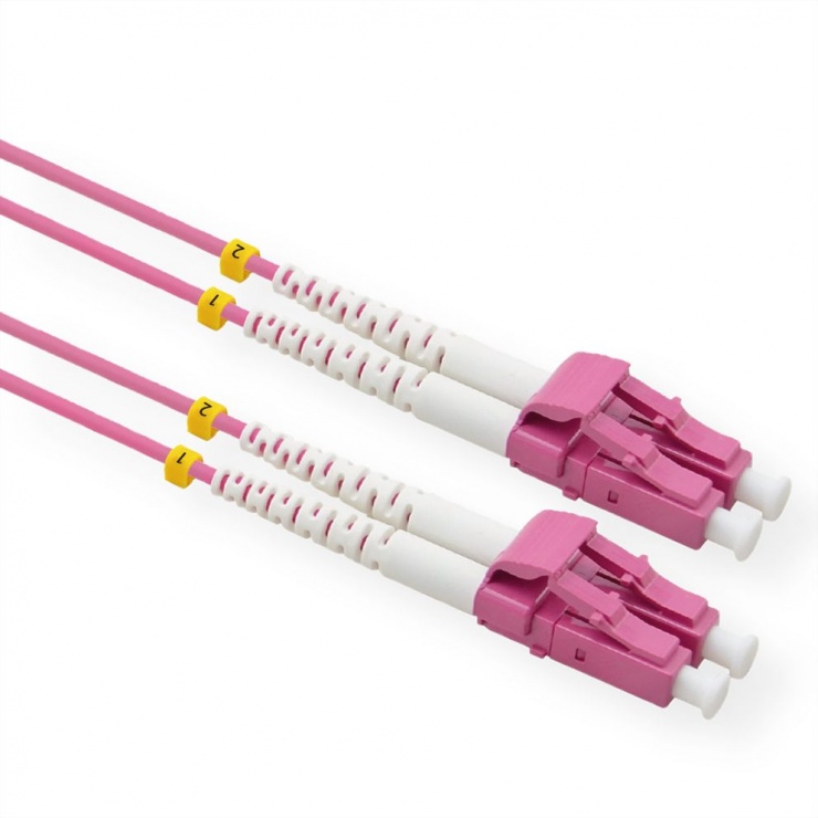 Cablu fibra optica LC – LC OM4 conector Low Loss 0.5m Violet, Value 21.99.8830 conectica.ro